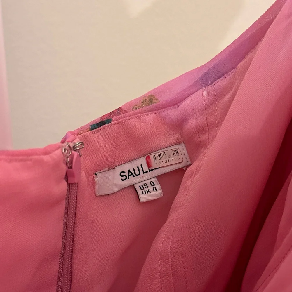 Sau Lee Camille Gown Strapless Pink Floral size 0 - Picture 6 of 7